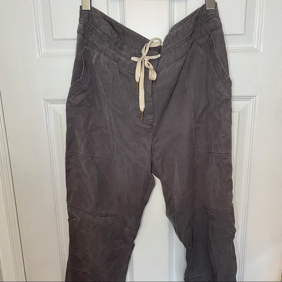 𝅺ARITZIA Wilfred Purple Grey Tie Waist Trousers 8 - Picture 4 of 5